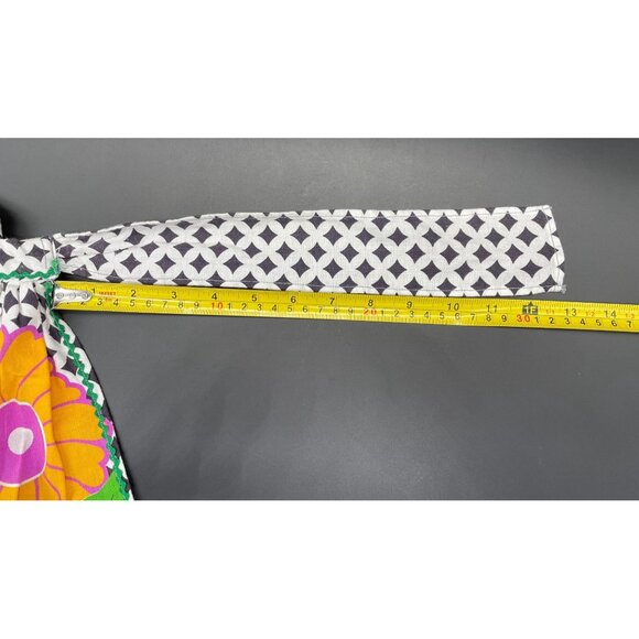 Vintage Apron Pot Holders Set Handmade Flower Power Pink Black White Floral - Picture 9 of 10